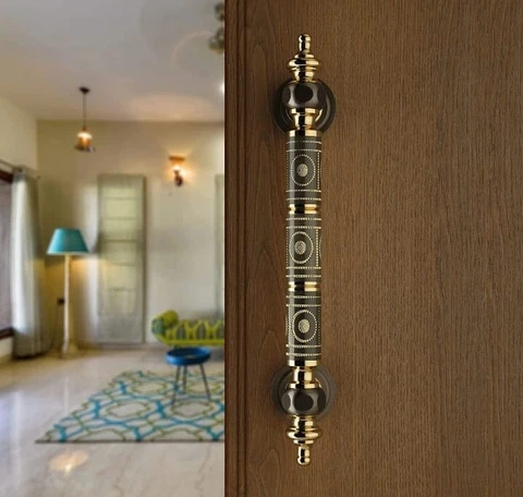 12'' BRASS DOOR HANDLE COLOUR ANTIQUE MAIN DOOR FANCY HANDLE Cover