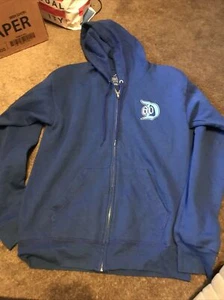 Disneyland 60th Anniversary Unisex Blue Logo Full Zip Sweater Hoodie Size S - Picture 1 of 3