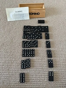 Vintage Dominoes Complete Set Original Wooden Box Family Game Learning Numbers - Picture 1 of 4