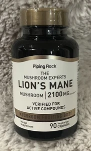 PipingRock Lion’s Mane Mushroom 2100mg 90 Vege Capsules - Picture 1 of 2