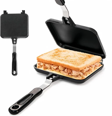 Hot Sandwich Maker, Sandwich Toaster Gas Stove, Double-Sided Non-Stick Frying Pa - Image 1 of 4
