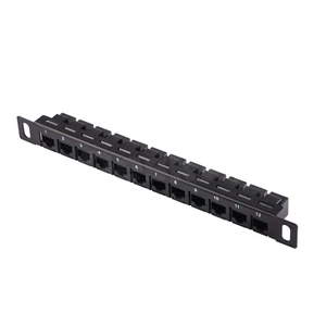 Deskpi Rackmate Accessories 12 Port Patch Panel, 10Inch 0.5U CAT6 Network Patch - Photo 1/6