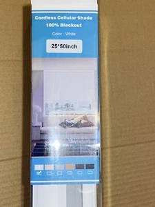 25”X50" Room Darkening Cordless Polycotton Cellular Shade - White - Picture 1 of 4
