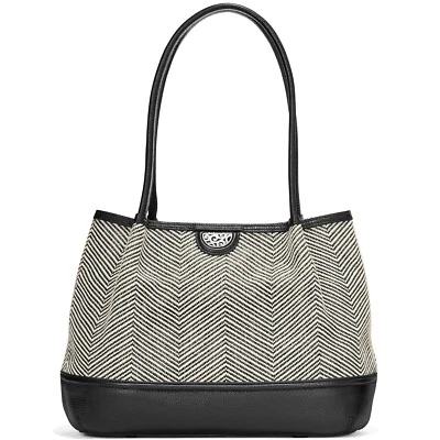 NWT Brighton Pretty Tough CALA Tote Herringbone Fabric & Leather MSRP $345 - Image 1 of 4