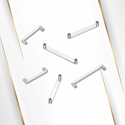 Barra de titanio sólido G23 16G barra grapa plana superficie piercing joyería - 1 pieza Foto 1 de 4