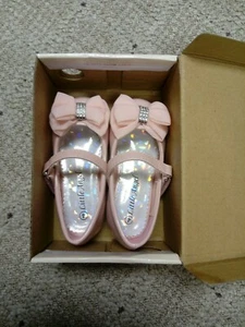 Blush Patent Britt Ankle Strap Flat- Girls Britt-958D Toddler Size 4 - Picture 1 of 6