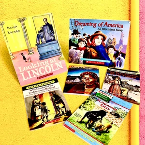 Kinder SCOLASTIC Bücher Amerikanische Geschichte + Schule für Hunde Posten von 6 Taschenbüchern - Bild 1 von 14