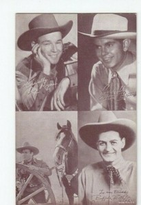 Roy Rodgers + 3 Cowboys Stars1947-63 Exhibit Card  