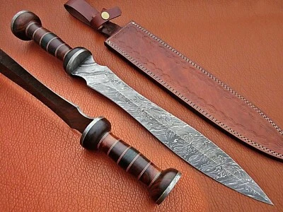 ROMAN GLADIUS SWORD, HISTORICAL CUSTOM MADE DAMASCUS STEEL BLADE - Image 1 of 4