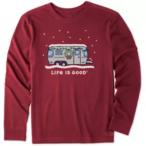NEU MIT ETIKETT LIFE IS GOOD HERREN AIRSTREAM ""HOLIDAY.CAMPER"" L/S ZERKLEINERER T-SHIRT IN KURBE (XL) - Bild 1 von 1