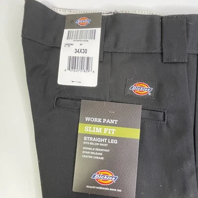 Pantalones de trabajo Dickies 874 calce original negros para hombre 34x30 calce ceñido pierna recta Foto 1 de 3
