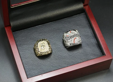 2pc Ring + Box Florida Marlins Championship REPLICA Ring Set Cover
