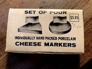Marcadores de queso de porcelana vintage en caja original Cheese Lovers International NUEVO - Imagen 1 de 6
