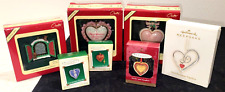 7 Carlton Card & Hallmark Christmas Hearts Ornament, Pendant Lot.