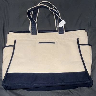 Холщовая сумка-тоут Thirty One цвет темно-синий блок - Изображение 1 из 4