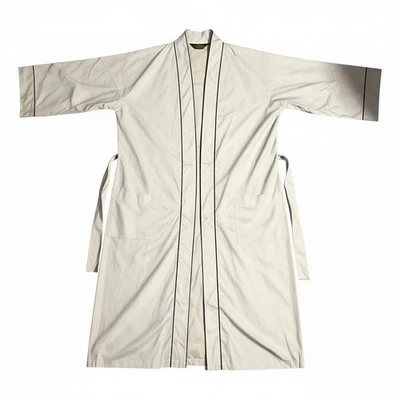 Vintage Sears Light Blue Robe One Size 36-48 Navy Piping Housecoat Estate  - Image 1 of 4