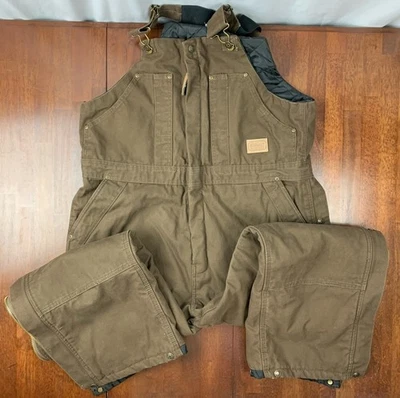 CE Schmidt Hombres L Baberos Cortos Aislados Ropa de Trabajo Mono Marrón Cremallera Laterales Foto 1 de 4