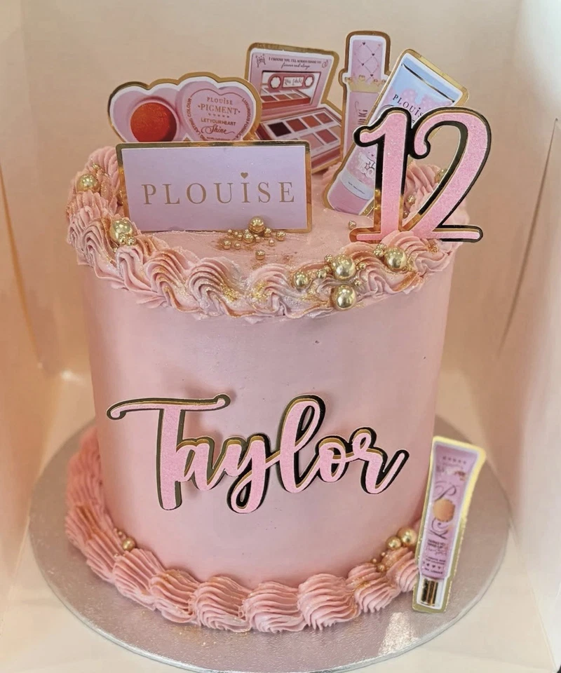 Plouise makeup cake topper set With Personalised Name And Age