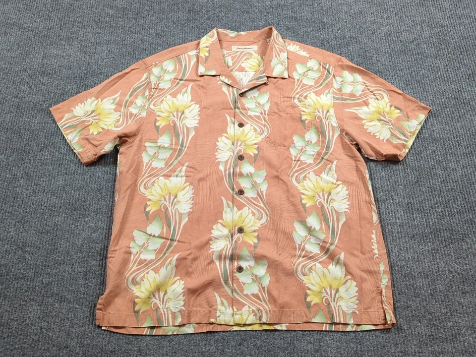 Tommy Bahama Shirt Mens XL Button Short Sleeve Silk Camp Beach Tropical Floral - Image 1 of 4