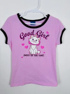 Vintage Y2k Disney Aristocats Marie Good Girl Tee Shirt Rare Girls 5T Pink - Picture 1 of 7