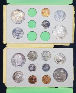 *SELTENER FUND* 1958 - P/D United States Mint Set Card Board Pack - halb komplett - Bild 1 von 8