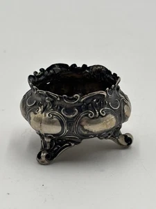 Vintage 800 Silver Open Salt Cellar Art Nouveau Design - Picture 1 of 13