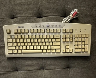 Vintage Hewlett Packard Wired Multimedia Keyboard RT2856TW PS/2 variant - Image 1 of 3
