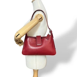 COACH 7789 One Shoulder Handbag Leather Red Vintage Very Good Condition Japan - Picture 1 of 16