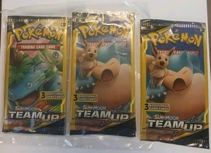 Pokemon TCG Sun & Moon Team Up 3 Card Mini Booster Pack X 1 - Picture 1 of 14