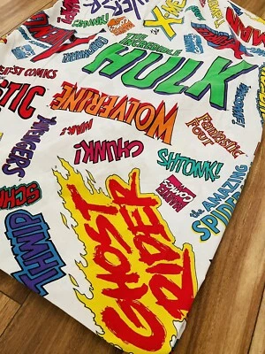Винтажные простыни на резинке одеяло Marvel Comics AOP 1994 сделано в США 90-е - Изображение 1 из 4