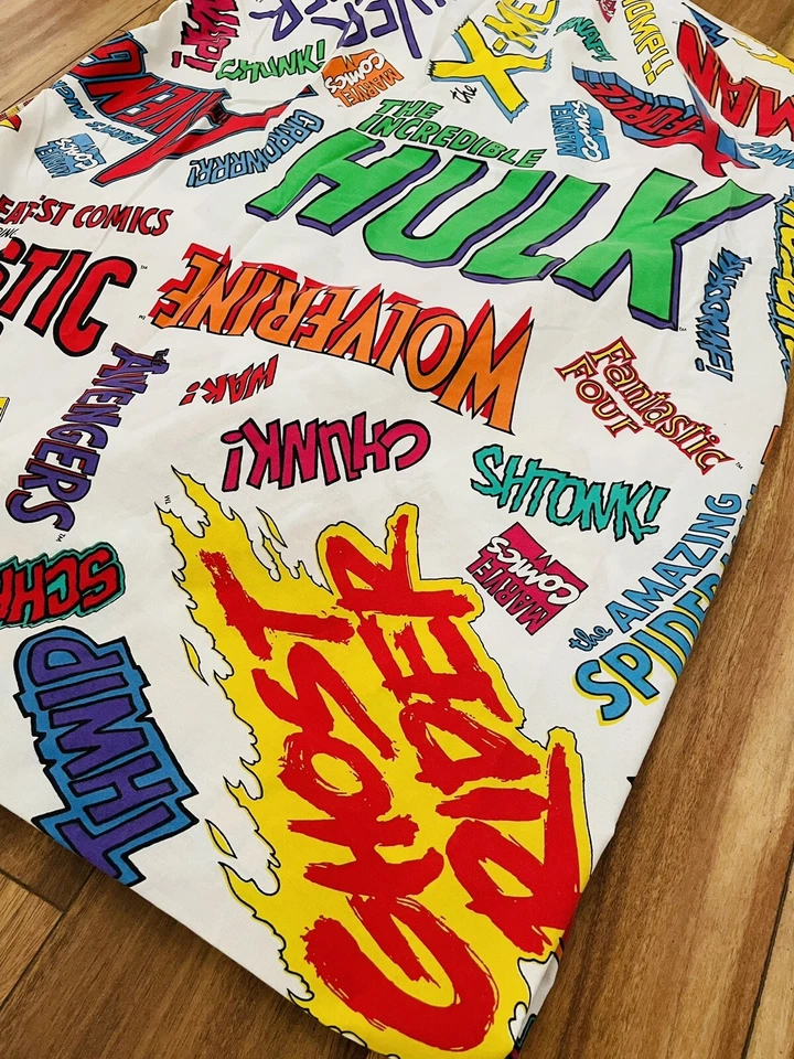 Edredón sábanas ajustables dobles vintage años 90 Marvel Comics AOP 1994 hecho en EE. UU. Foto 1 de 4