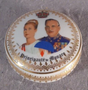 Principaute de Monaco Grace Kelly Prince Rainier Trinket Box Porcelaines D'Art - Picture 1 of 6