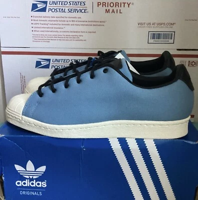 ADIDAS ORIGINALS SUPERSTAR 80s CLEAN ( BLUE ) SNEAKERS SHOES SIZE 9 ( G49810 ) - Image 1 of 4