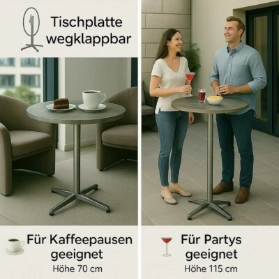 BRUKA GERMANY Stehtisch COAL Bistrotisch Partytisch klappbar Gartentisch höhenverstellbar