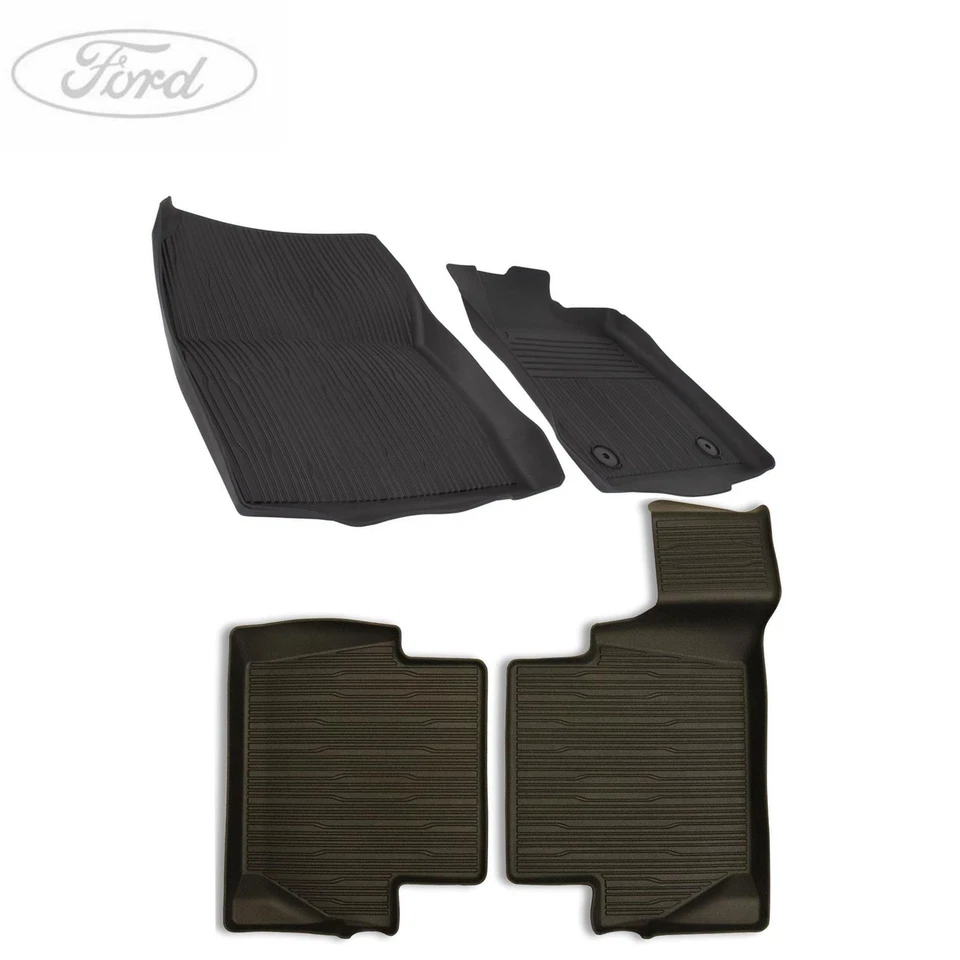Genuine Ford Fiesta Mk8 Rear Rubber Floor Mats Tray Style Black 2109989