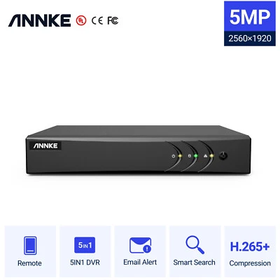 ANNKE 8CH 5MP Lite 5-IN-1 DVR Security Camera Remote Access Night Vision H.265+  - Image 1 of 4