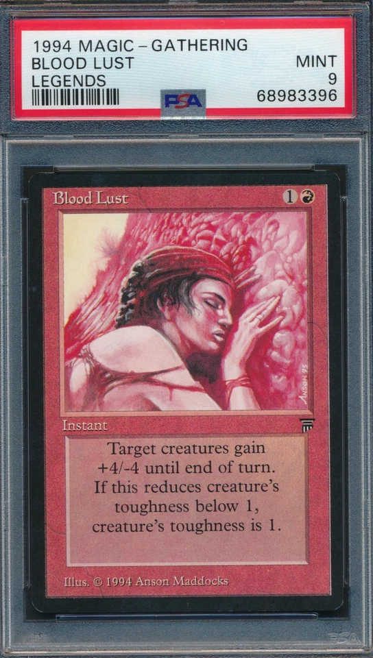 Legends Blood Lust PSA 9 Graded Magic MTG (3396) -magicgraders- - Image 1 of 3