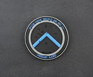 Toppa morale sottile linea blu con il tuo scudo o sopra di esso PVC polizia TBL Molon Labe - Foto 1 di 2