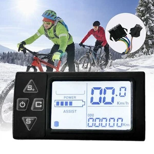 LCD Display Controller For E-bike for 24v/36v/48v Electric Bike Waterproof Plug - Picture 1 of 7