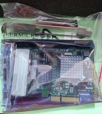 SUPERMICRO AOC-SGP-I4 (INTEL I350-T4V2) QUAD PORT Gigabit NIC w/BOTH BRACKETS - Image 1 of 4