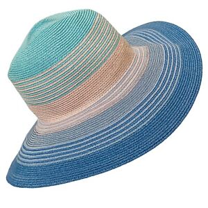 Eugenia Kim Emmanuelle Rainbow Ombré Straw Fedora Hat