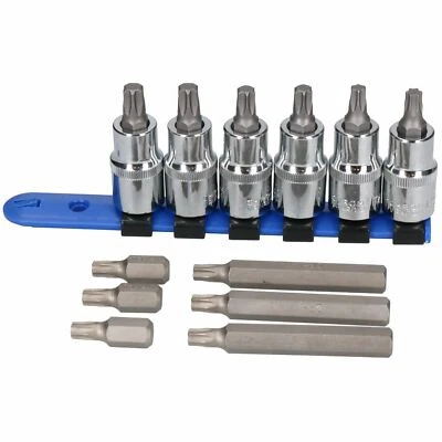 Torx Star Male Bit Sockets T40 T45 T50 1/2" Drive + 6 x T40 with 10mm Hex - Image 1 of 3