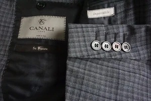 Canali Impeccable 1934 CURRENT Wool Gray Plaid 2 Pc Suit Jacket Pants Sz 38R - Picture 1 of 12