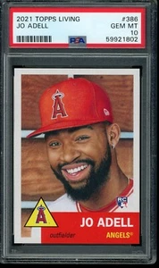 2021 Topps Living Set #386 Jo Adell RC Rookie PSA 10 Gem Mint SP Card - Picture 1 of 2