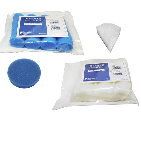 50 Dental Endodontic - Endo Foam / Sponges Inserts Plasdent (Round - Triangle)