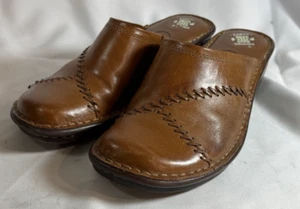 Earth Origins Women's Alpaca Brown Leather Annabelle Mule Clogs Sz 8 - Picture 1 of 13