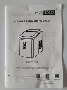 Máquina de hielo automática portátil Vivo Home manual modelo vivo VH439 SKU:VH439 - Imagen 1 de 2