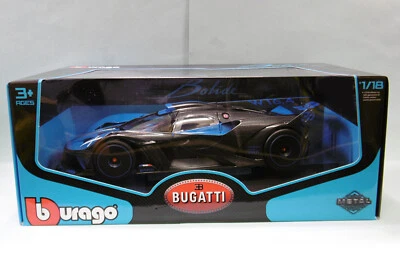 Bburago - BUGATTI BOLIDE W16 2020 gris foncé métallisé bleu 11047 Burago 1/18 - Photo 1/4