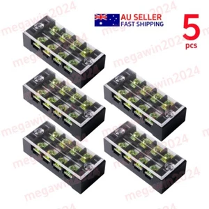 5PCS Dual Rows 4 Positions Screw 600V 25A Barrier Block Terminal Strip TB-2504 - Picture 1 of 9