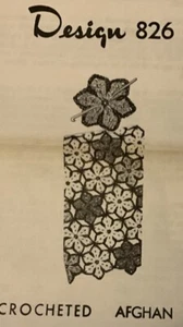 #826 Vintage Flower Medallion Afghan & pillowtop Pattern to Crochet (Repro) - Picture 1 of 3